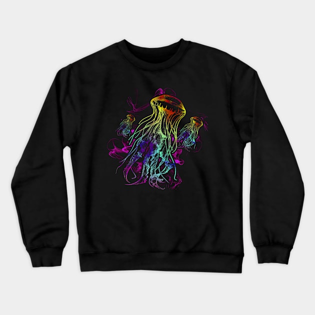 Colorful Jellyfish Crewneck Sweatshirt by Mila46